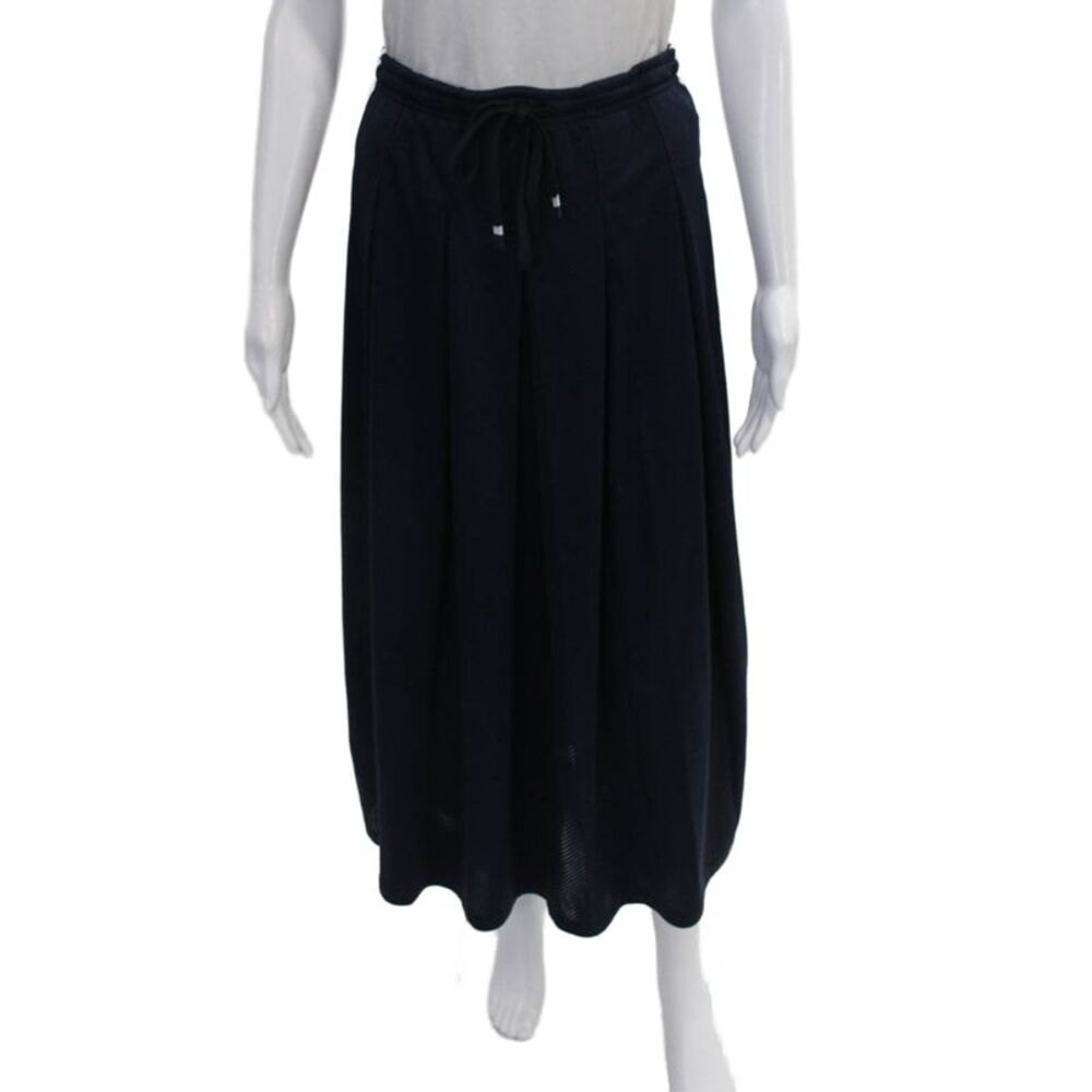 The Upside Women Pleated Striped Polyester Long Skirt Blue Size XS